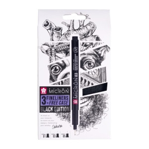 ΜΑΡΚΑΔΟΡΟΣ SAKURA PIGMA MICRON BLACK EDITION FREE CASE SET 3 (01-03-05