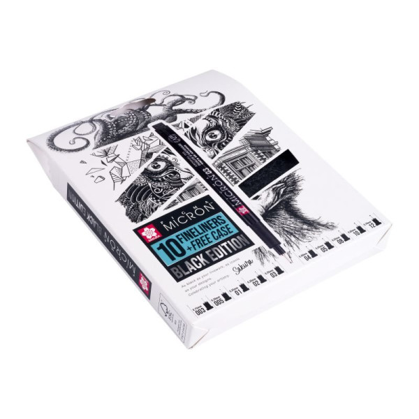ΜΑΡΚΑΔΟΡΟΣ SAKURA PIGMA MICRON BLACK EDITION FREE CASE SET 10 (003-005-01-02-03-04-05-08-10-12)