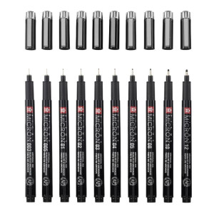 ΜΑΡΚΑΔΟΡΟΣ SAKURA PIGMA MICRON BLACK EDITION FREE CASE SET 10 (003-005-01-02-03-04-05-08-10-12)