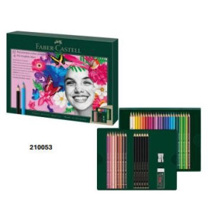 ΚΑΣΕΤΙΝΑ 210053 32TEM ΞΥΛΟΜΠΟΓΙΑ POLYCHROMOS,6 ΜΟΛΥΒΙΑ PITT MAT, ΞΥΣΤΡΑ ,ΓΟΜΑ FABER