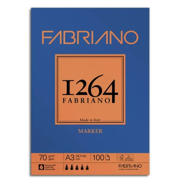 ΜΠΛΟΚ ΔΕΜΕΝΟ Α3 F-1264 70GR MARKER 100Φ FABRIANO