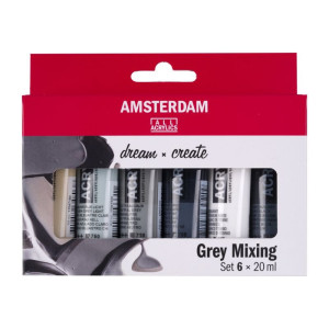 ΣΕΤ ΑΚΡΥΛΙΚΑ AMSTERDAM 6x20ml Grey Mixing