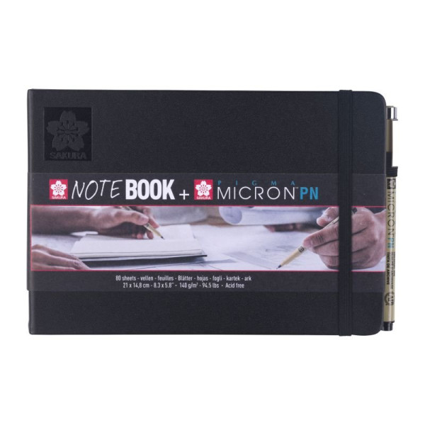 ΜΠΛΟΚ ΣΧΕΔΙΟΥ 15x21 Black ΠΛΑΓΙΟ ΜΕ ΛΑΣΤΙΧΟ SAKURA 140g 80 ΦΥΛΛΑ
