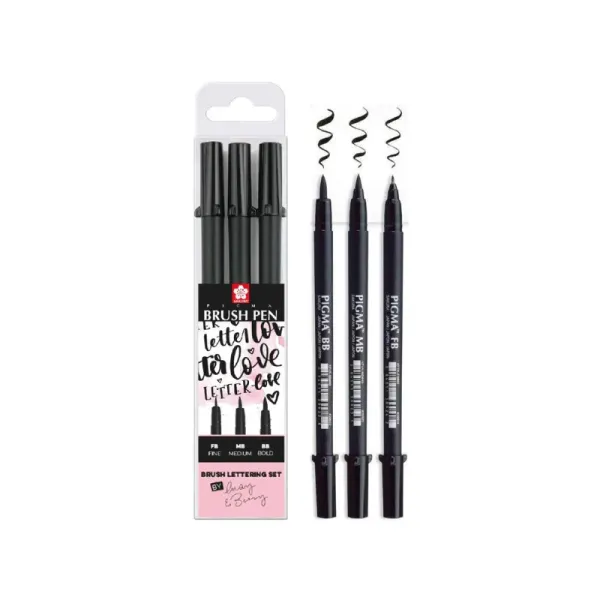 ΣΕΤ ΜΑΡΚΑΔΟΡOI SAKURA PIGMA BRUSHPEN HANDLETTERING 3 ΜΕΓΕΘΗ