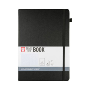 ΜΠΛΟΚ 21x30 Black SQUARED ΜΕ ΛΑΣΤΙΧΟ SAKURA A4 80 ΦΥΛΛΑ