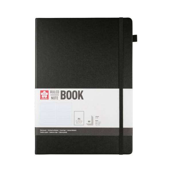 ΜΠΛΟΚ 21x30 Black ΡΙΓΕ ΜΕ ΛΑΣΤΙΧΟ SAKURA 80 ΦΥΛΛΑ