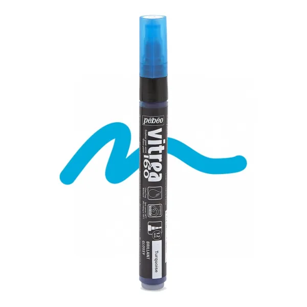 ΜΑΡΚΑΔΟΡΟΣ ΓΥΑΛΙΟΥ ΜΕ ΒΑΣΗ ΤΟ ΝΕΡΟ Glossy Turquoise 1,2mm VITREA