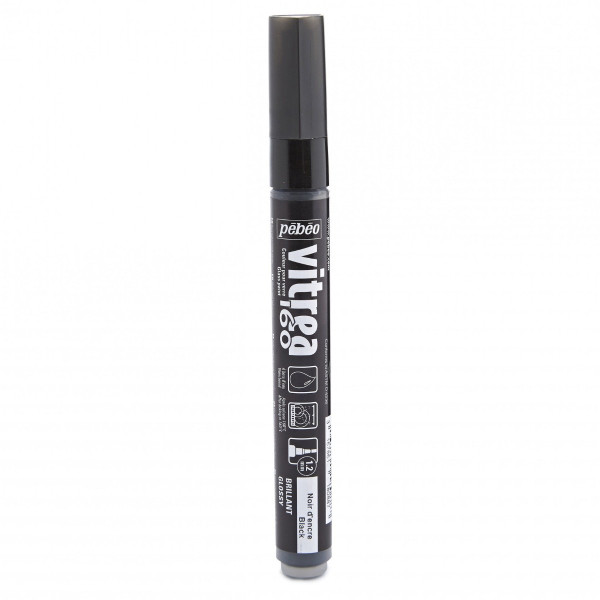 ΜΑΡΚΑΔΟΡΟΣ ΓΥΑΛΙΟΥ ΜΕ ΒΑΣΗ ΤΟ ΝΕΡΟ Glossy Ink Black 1,2mm VITREA