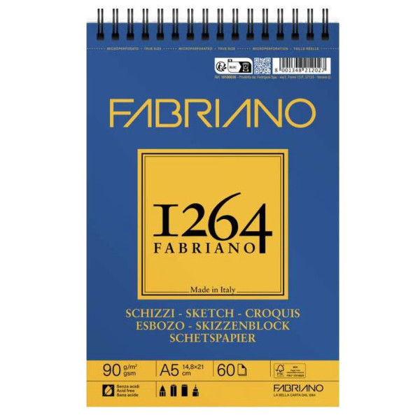 ΜΠΛΟΚ ΣΧΕΔΙΟΥ ΣΠΙΡΑΛ FABRIANO 1264 Α5 90g/m² 60 ΦΥΛΛΑ