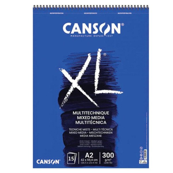 ΜΠΛΟΚ ΣΠΙΡΑΛ CANSON XL MIX MEDIA A2 300GR 15Φ