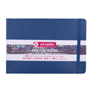 ΜΠΛΟΚ ΣΧΕΔΙΟΥ 15x21 Navy Blue ΠΛΑΓΙΟ ΜΕ ΛΑΣΤΙΧΟ ART CREATION 140g 80 ΦΥΛΛΑ