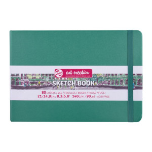 ΜΠΛΟΚ ΣΧΕΔΙΟΥ 15x21 Forest Green ΠΛΑΓΙΟ ΜΕ ΛΑΣΤΙΧΟ ART CREATION 140g 80 ΦΥΛΛΑ