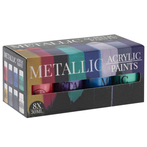 ΣΕΤ ΑΚΡΥΛΙΚΑ 8X30ML ΜΕΤΑΛΛΙΚΑ ΧΡΩΜΑΤΑ