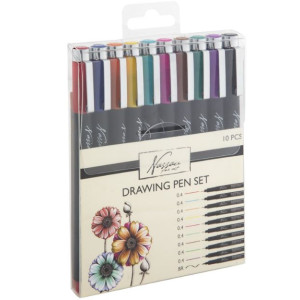 ΣΕΤ ΜΑΡΚΑΔΟΡΟΙ ΣΧΕΔΙΟΥ FINELINERS 0,4 9 ΧΡΩΜΑΤΑ ΣΥΝ 1 BRUSH PEN ΜΑΥΡΟ