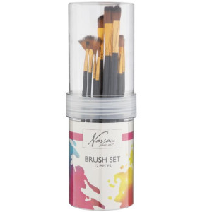 ΣΕΤ ΠΙΝΕΛΑ 12ΤΕΜ NASSAU ΣΕ ΠΛΑΣΤΙΚΟ ΣΩΛΗΝΑ