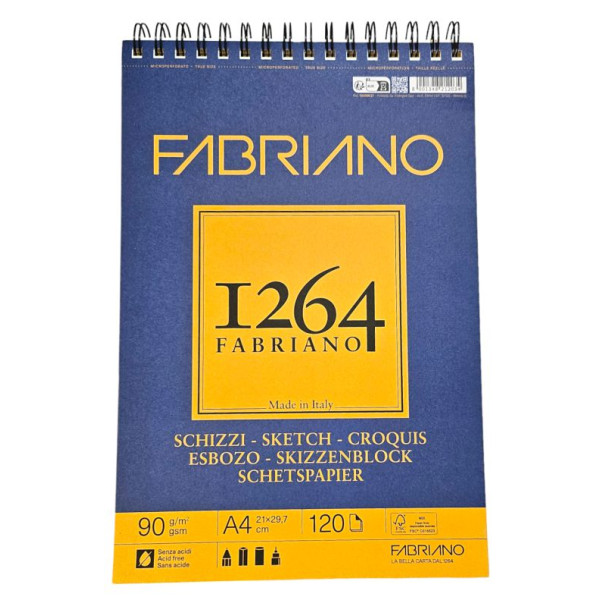 ΜΠΛΟΚ ΣΠΙΡΑΛ A4 F-1264 90GR  SKETCH 120Φ FABRIANO