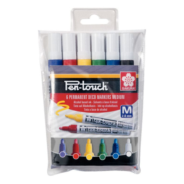 ΜΑΡΚΑΔΟΡΟΙ SAKURA ΣΕΤ 6ΤΕΜ PEN-TOUCH MEDIUM