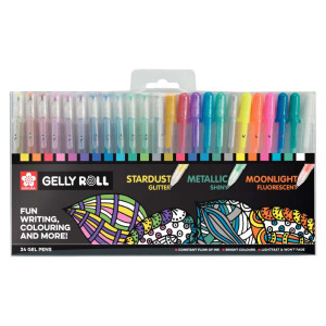 ΣΤΥΛΟ GELLY ROLL (GLITTER-12TEM/SHINY 6TEM/FLUO-6TEM)  MIXED ΣΕΤ 24