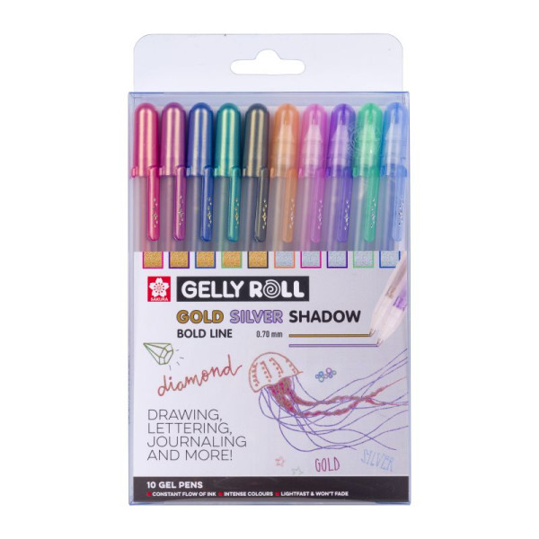 ΜΑΡΚΑΔΟΡΟΙ GELLY GOLD SILVER SHADOW SET 10 COLOURS