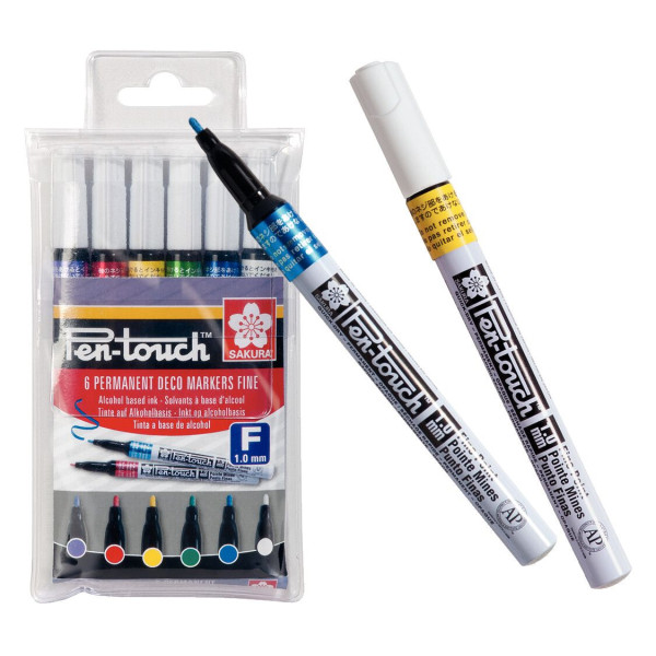ΜΑΡΚΑΔΟΡΟΙ SAKURA ΣΕΤ 6ΤΕΜ PEN-TOUCH FINE