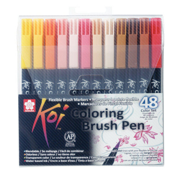 ΜΑΡΚΑΔΟΡΟI SAKURA KOI COLOUR ΣΕΤ 48ΤΕΜ BRUSH PEN