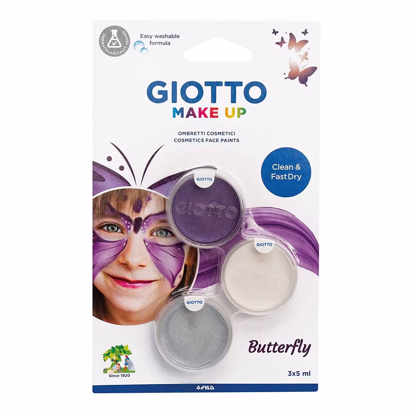 FACE PAINTING ΣΕΤ 3 ΧΡΩΜΑΤA x 5ml BUTTERFLY