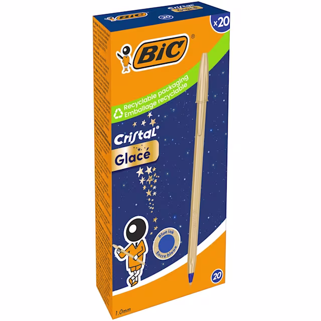 ΣΤΥΛΟ BIC CRISTAL GLACE ΧΡΥΣΟ MAT 1,0mm ΜΠΛΕ ΜΕΛΑΝΙ