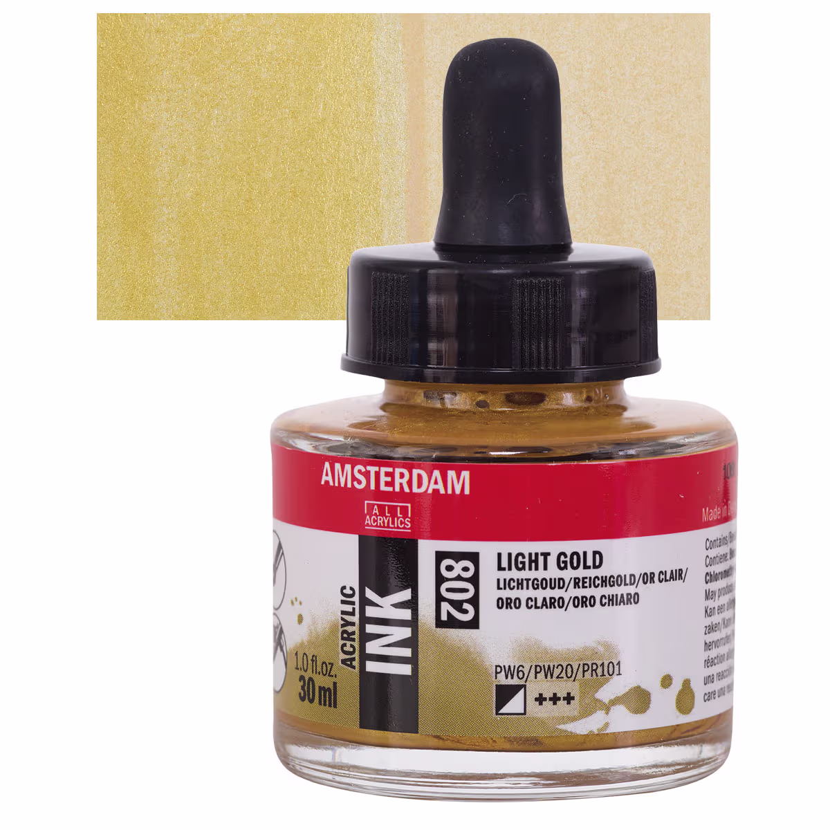 ΜΕΛΑΝΙ INK AMSTERDAM 30ml 802 LIGHT GOLD