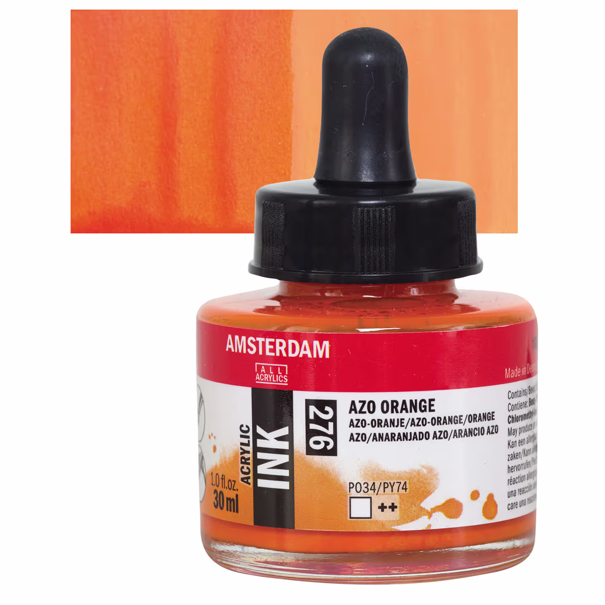 ΜΕΛΑΝΙ INK AMSTERDAM 30ml 276 AZO ORANGE