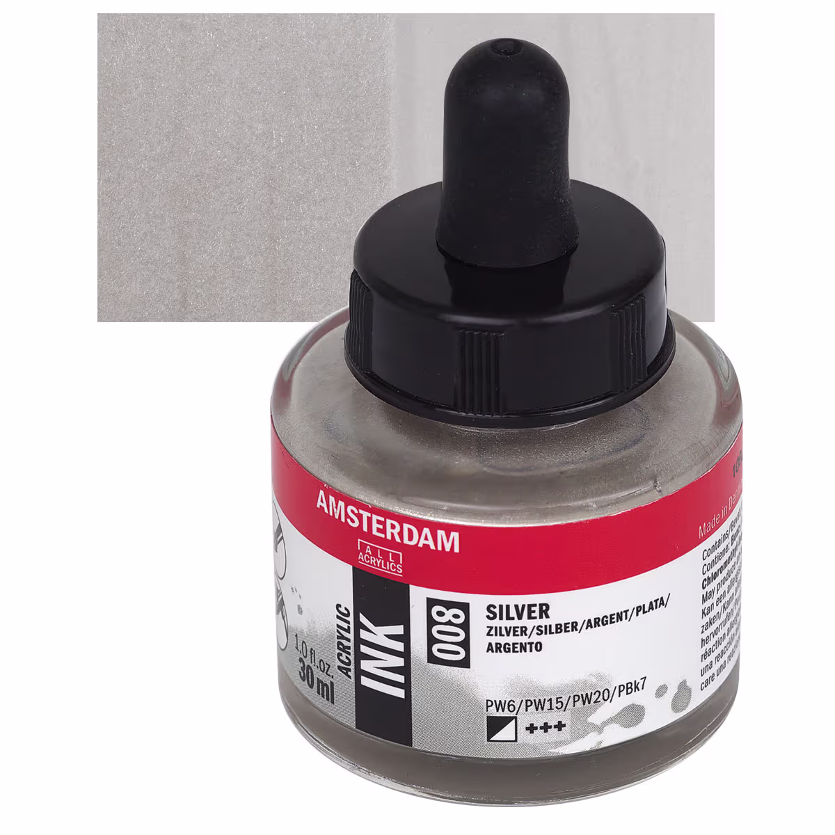 ΜΕΛΑΝΙ INK AMSTERDAM 30ml 800 SILVER