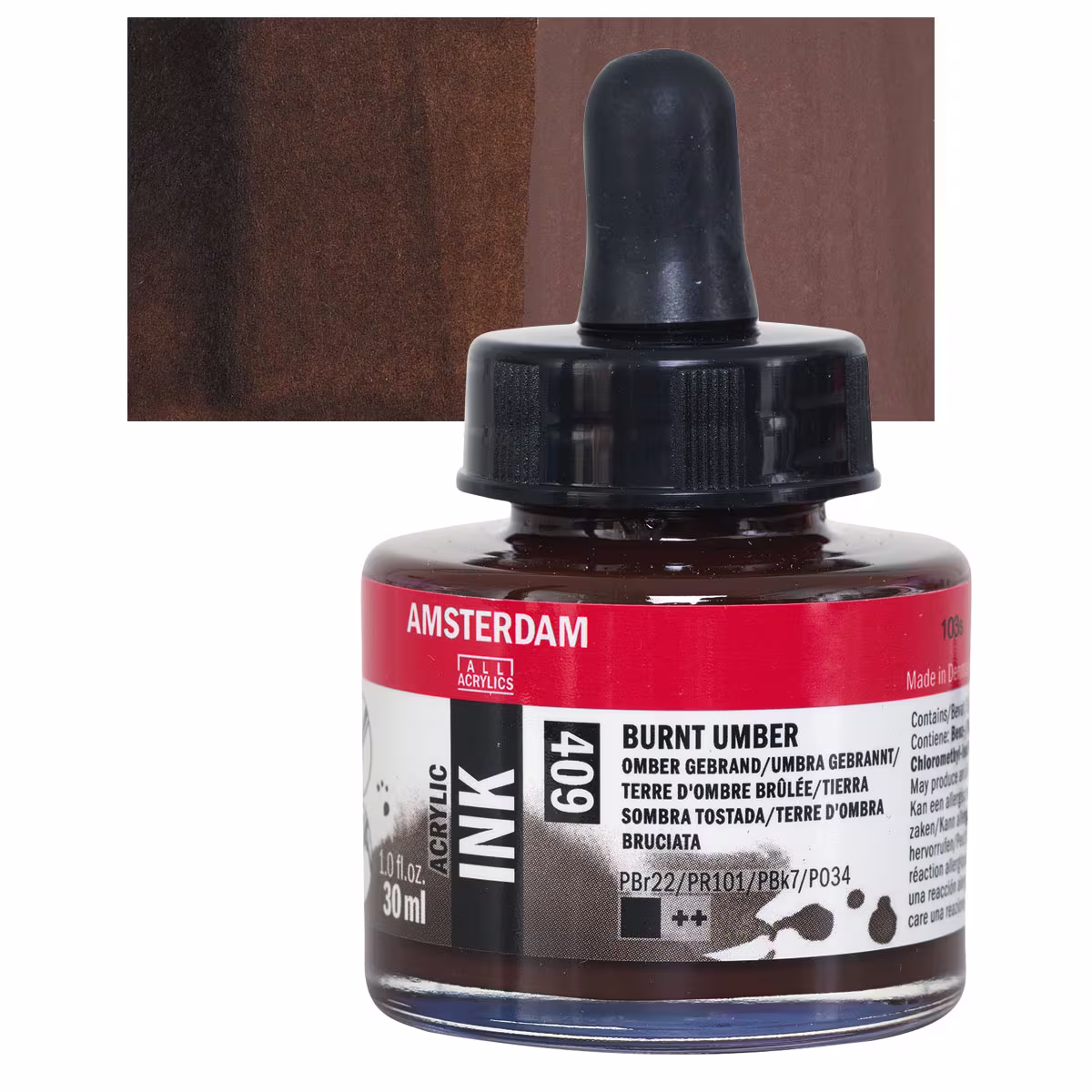 ΜΕΛΑΝΙ INK AMSTERDAM 30ml 409 BURNT UMBER