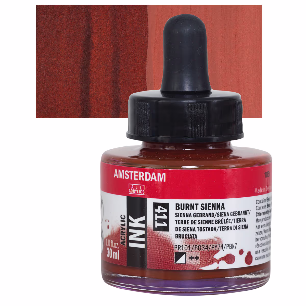 ΜΕΛΑΝΙ INK AMSTERDAM 30ml 411 BURNT SIENNA