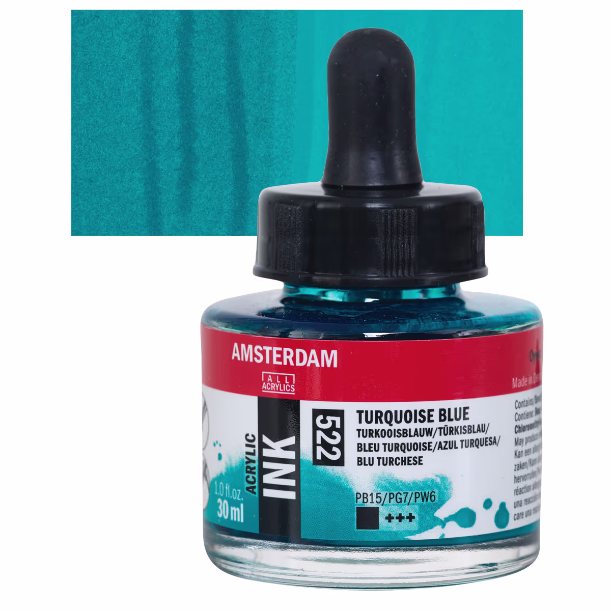 ΜΕΛΑΝΙ INK AMSTERDAM 30ml 522 TURQUOISE BLUE