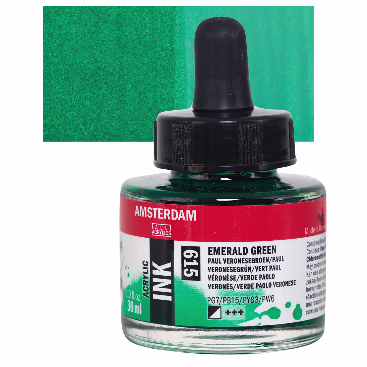 ΜΕΛΑΝΙ INK AMSTERDAM 30ml 615 EMERALD GREEN
