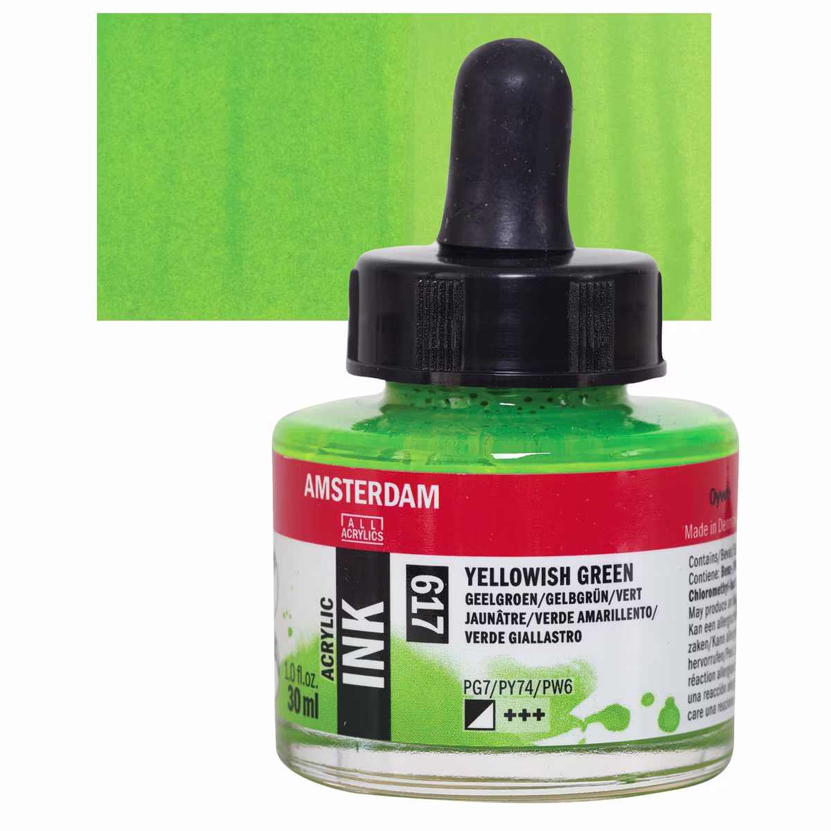 ΜΕΛΑΝΙ INK AMSTERDAM 30ml 617 YELLOWISH GREEN