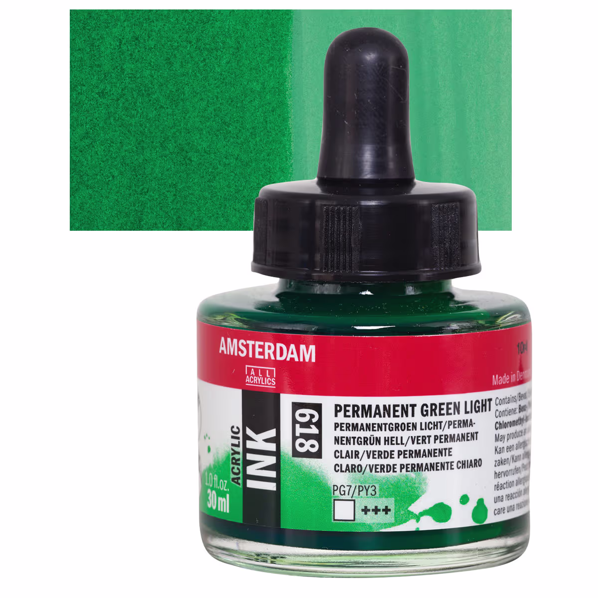 ΜΕΛΑΝΙ INK AMSTERDAM 30ml 618 PERMANENT GREEN LIGHT
